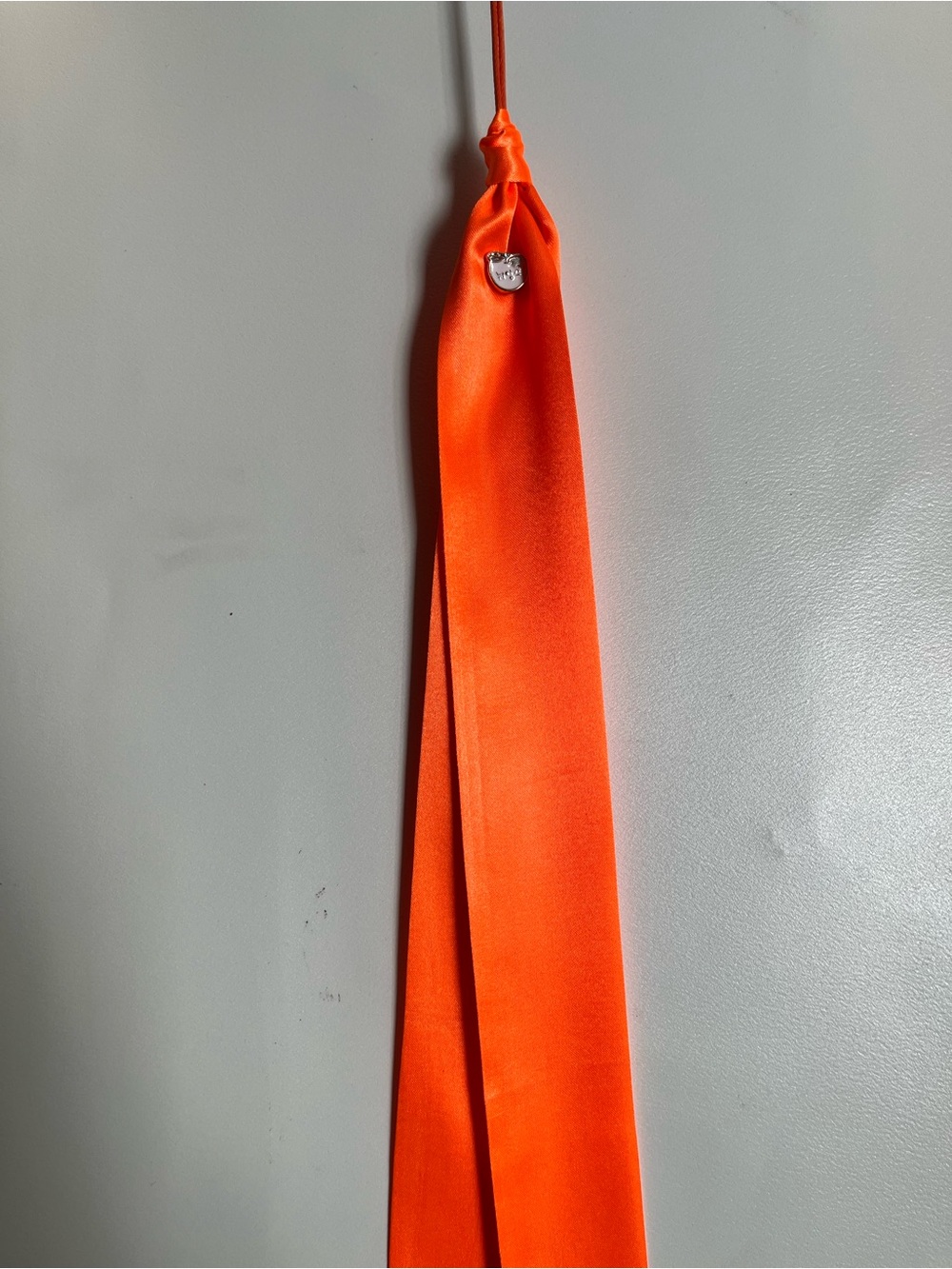 Orange Satin Scarf Necklace - Unisex